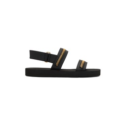 Black Zip Sandals 231266F124009
