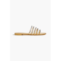 Iride Crystal embellished mirrored-leather sandals