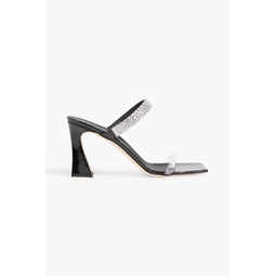 Flaminia crystal-embellished patent-leather mules