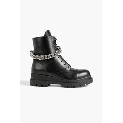 Vichingo 20 chain-trimmed leather combat boots