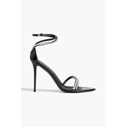Abileene crystal-embellished faux patent-leather sandals