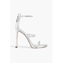 Harmony Shine embellished PVC and mirrored-leather sandals