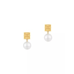 4G Goldtone & Resin Pearl Drop Earrings