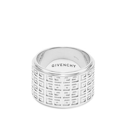 Givenchy 4G Logo Engraved Ring Silvery