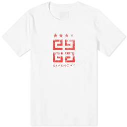 Givenchy 4G Stamp Logo T-Shirt White & Red