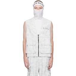 White & Gray Camo Vest 231278M180011