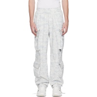 White & Gray Printed Cargo Pants 231278M188005