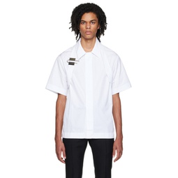 White Cotton Short Sleeve Shirt 222278M192001
