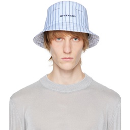 Blue Striped Reversible Bucket Hat 231278M140002