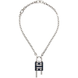 Silver Small Lock Necklace 241278M145014