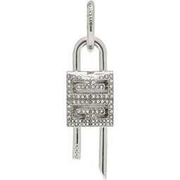 Silver Lock Small Crystals Hoop Single Earring 241278M144006
