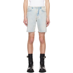 Blue Raw Edge Denim Shorts 241278M193008