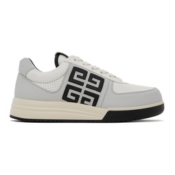 White & Gray G4 Leather Sneakers 241278M237030
