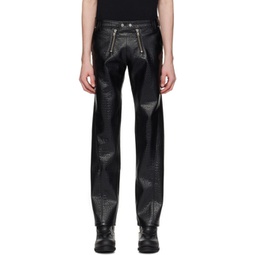 Black Talj Faux-Leather Trousers 241979M191000