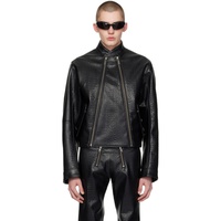 Black Ravn Faux-Leather Biker Jacket 241979M180002