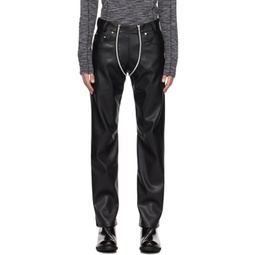 Black Lata Faux-Leather Trousers 232979M191002