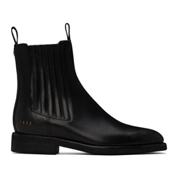 Black Leather Chelsea Boots 241264M223001