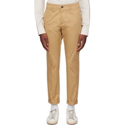 Beige Straight Trousers 232264M191009