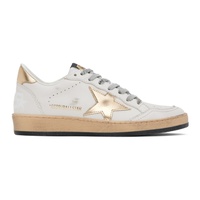 White & Gold Ball Star Sneakers 241264F128070