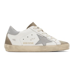 White & Taupe Super-Star Classic Sneakers 222264F128034