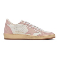 White & Pink Ball Star Sneakers 232264F128011