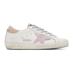 White & Pink Super-Star Sneakers 241264F128020