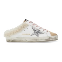 SSENSE Exclusive White & Beige Shearling Super-Star Sabot Sneakers 222264F128000