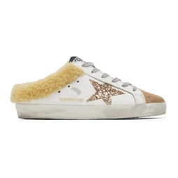 SSENSE Exclusive Brown & White Shearling Super-Star Sabot Sneakers 222264F128001