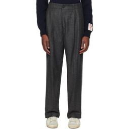 Gray Pleated Trousers 232264M191003