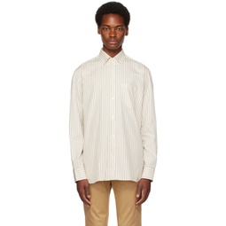 Beige Striped Shirt 232264M192003