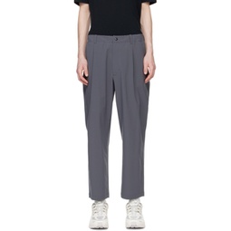 Gray One-Tuck Trousers 241493M191009
