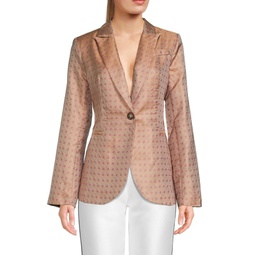 Woven Single Button Blazer