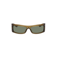 Brown Rectangular Sunglasses 241451M134077