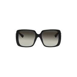 Black Thin Acetate Square Sunglasses 241451F005038