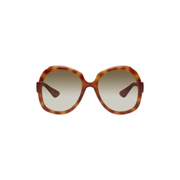 Tortoiseshell Round Frame Sunglasses 241451F005018