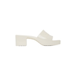 Off White Rubber Slide Heeled Sandals 221451F125009