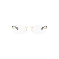 Gold   Black Rimless Rectangle Glasses 241451F004006