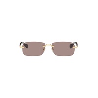 Gold   Tortoiseshell Rimless Sunglasses 241451M134040