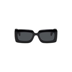 Black Thick Rectangular Injection Sunglasses 241451F005060