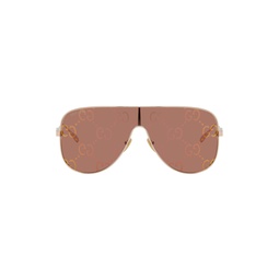 Rose Gold Mask Sunglasses 241451M134067