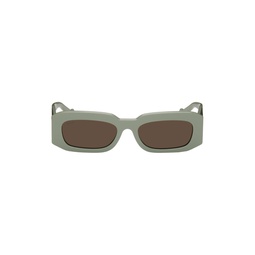 Green Rectangular Sunglasses 241451M134020
