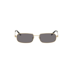 Gold Rectangular Sunglasses 241451M134071