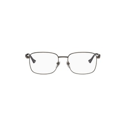 Gunmetal Square Glasses 241451M133005