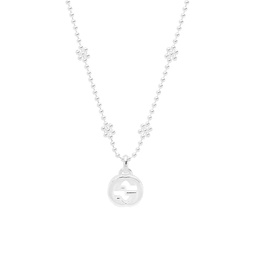 Sterling Silver Interocking G Logo Pendant Necklace