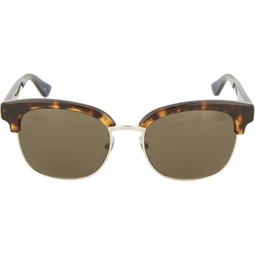 Gucci Authentic T GG0056S - 004 Tortoise/Silver/Blue Sunglasses w/Grey Lens 54mm
