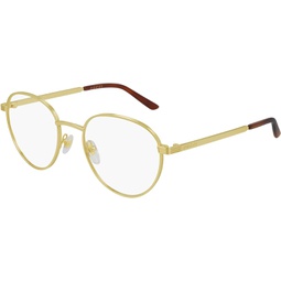 Gucci GG 0942O 002 Gold Metal Round Eyeglasses 51mm