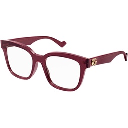 Gucci GG0958O 003 Transparent Burgundy Square Womens Eyeglasses