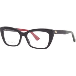 Gucci Petite Fit Eyeglasses GG0165ON 003 Black/Red/Green 51mm 165
