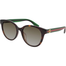 Gucci GG0702SK 003 Havana/Green GG0702SK Oval Sunglasses Lens Category 3 Size