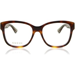 Gucci Square Eyeglasses GG0038ON 002 Havana/Red/Green 54mm 38